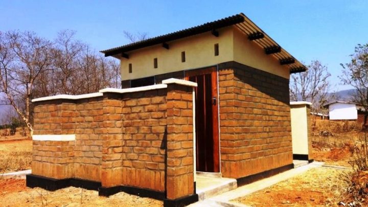Malawi school toilet block